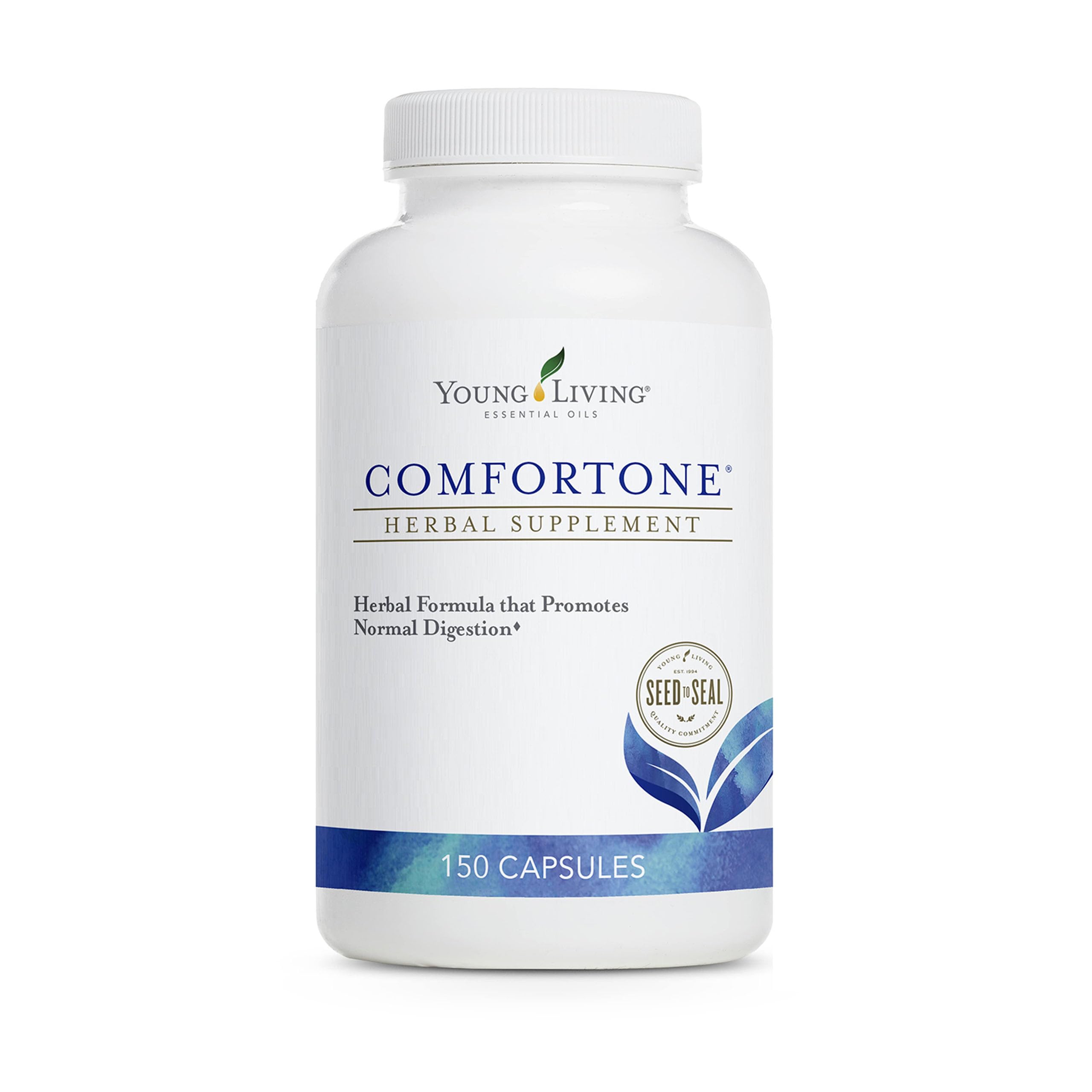 Young Living ComforTone, envase de cápsulas, posible apoyo digestivo para hábitos saludables