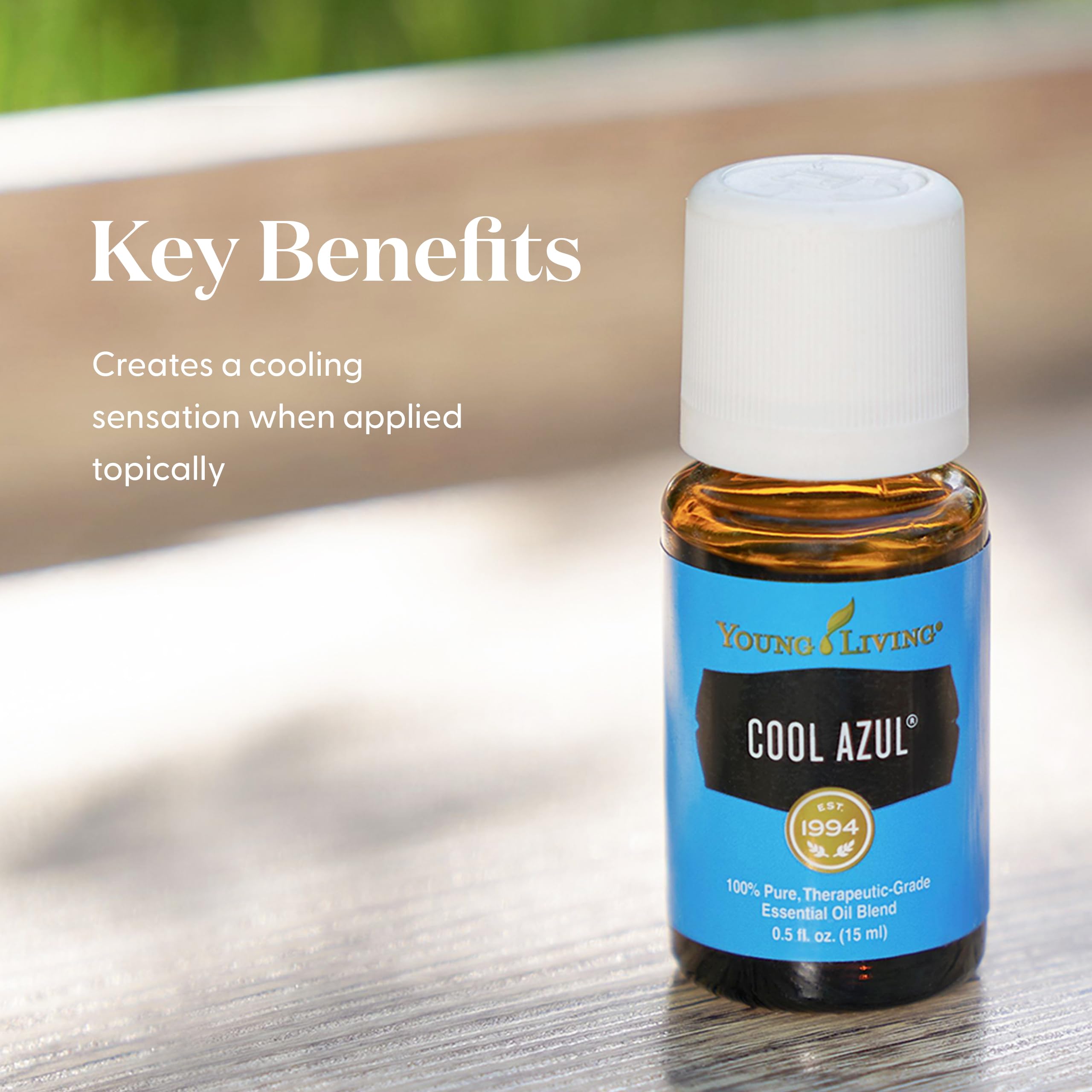 Difusor con Young Living Cool Azul crea un ambiente fresco y revitalizante.