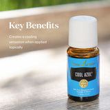 Difusor con Young Living Cool Azul crea un ambiente fresco y revitalizante.