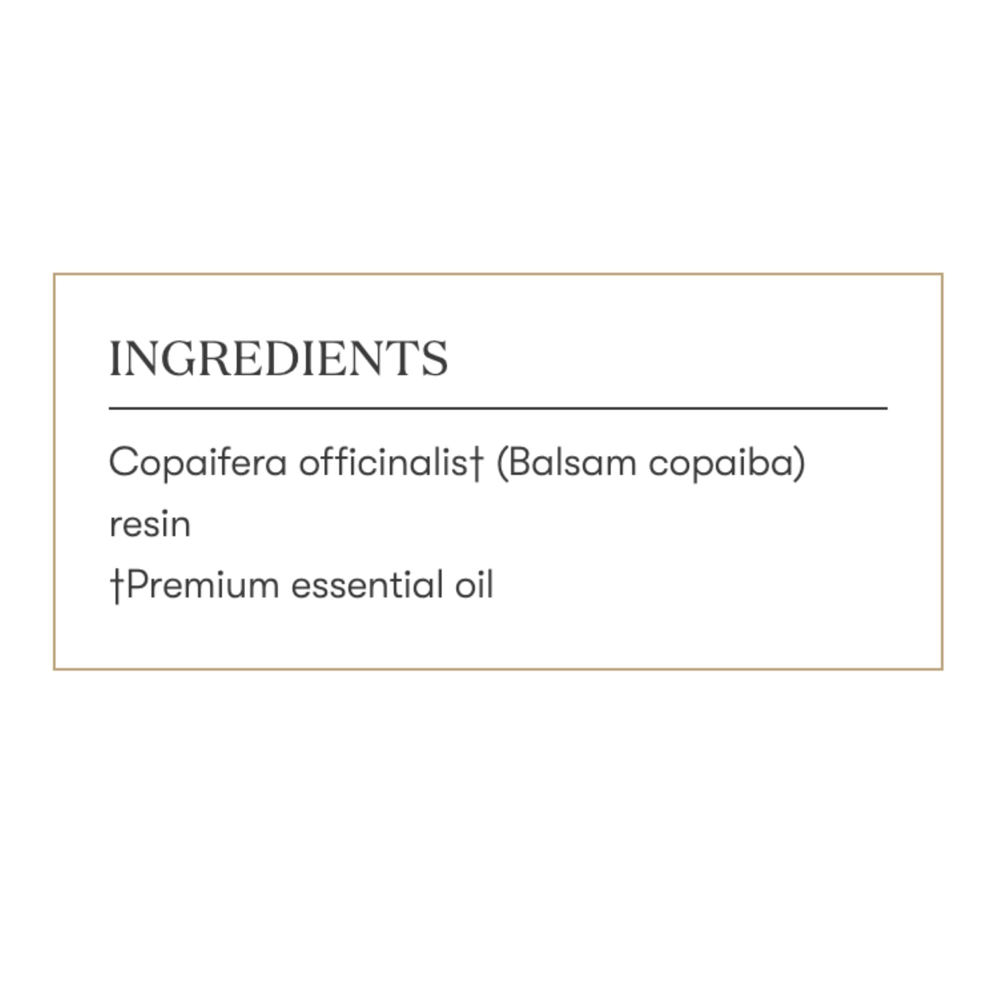 Caja de presentación de Copaiba Young Living: regalo elegante para cuidado personal.