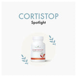 Young Living CortiStop frasco visible durante la rutina matutina