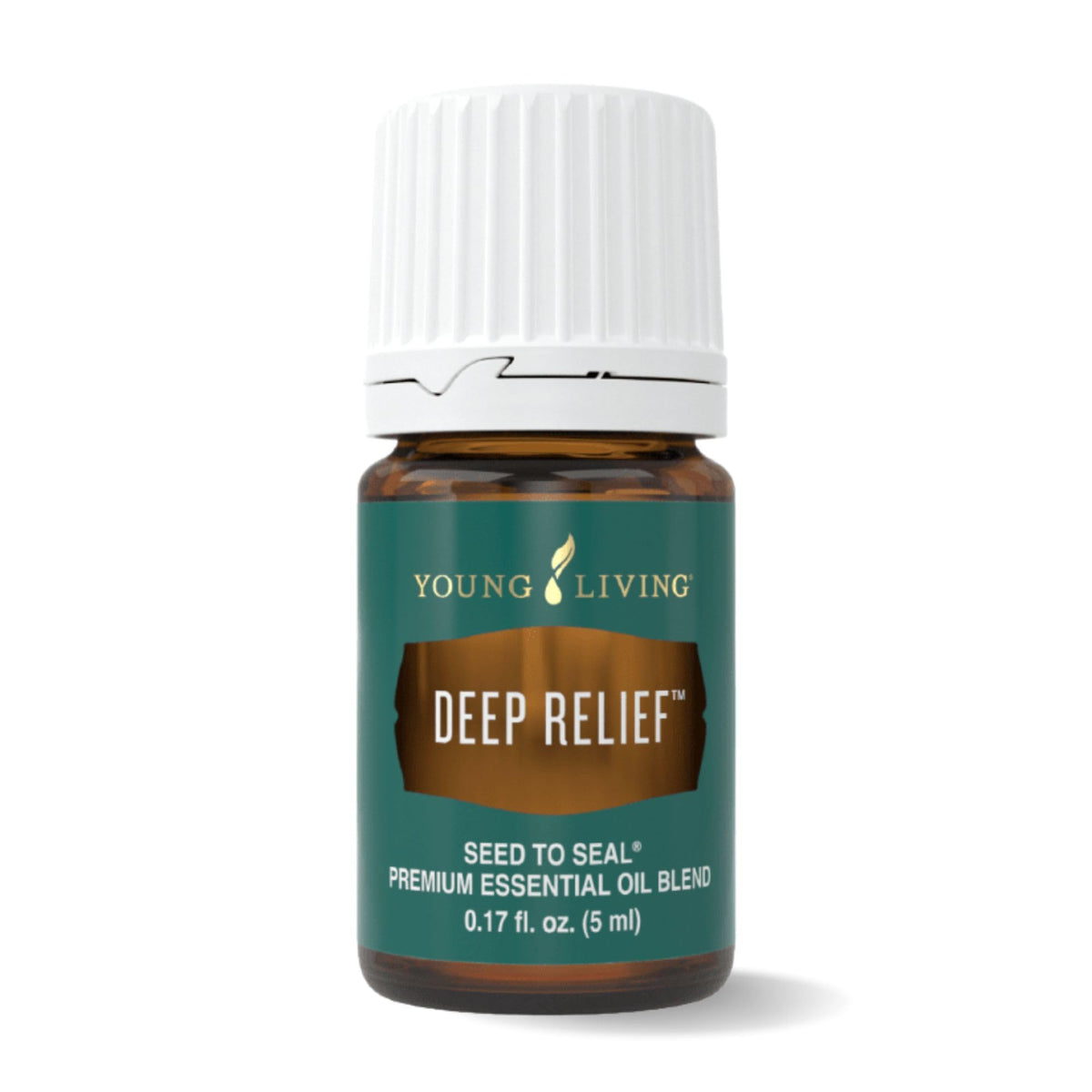 Botella Deep Relief de Young Living, vista frontal, sensación refrescante para músculos cansados tras el ejercicio.