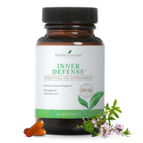 Young Living Inner Defense botella de cápsulas, apoyo al bienestar estacional.