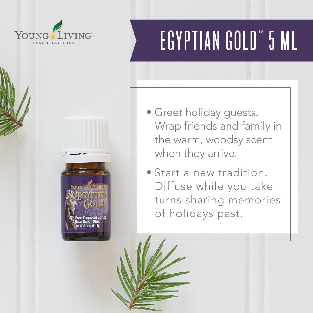 Young Living Egyptian Gold uso diario, añade una nota exótica a la rutina.