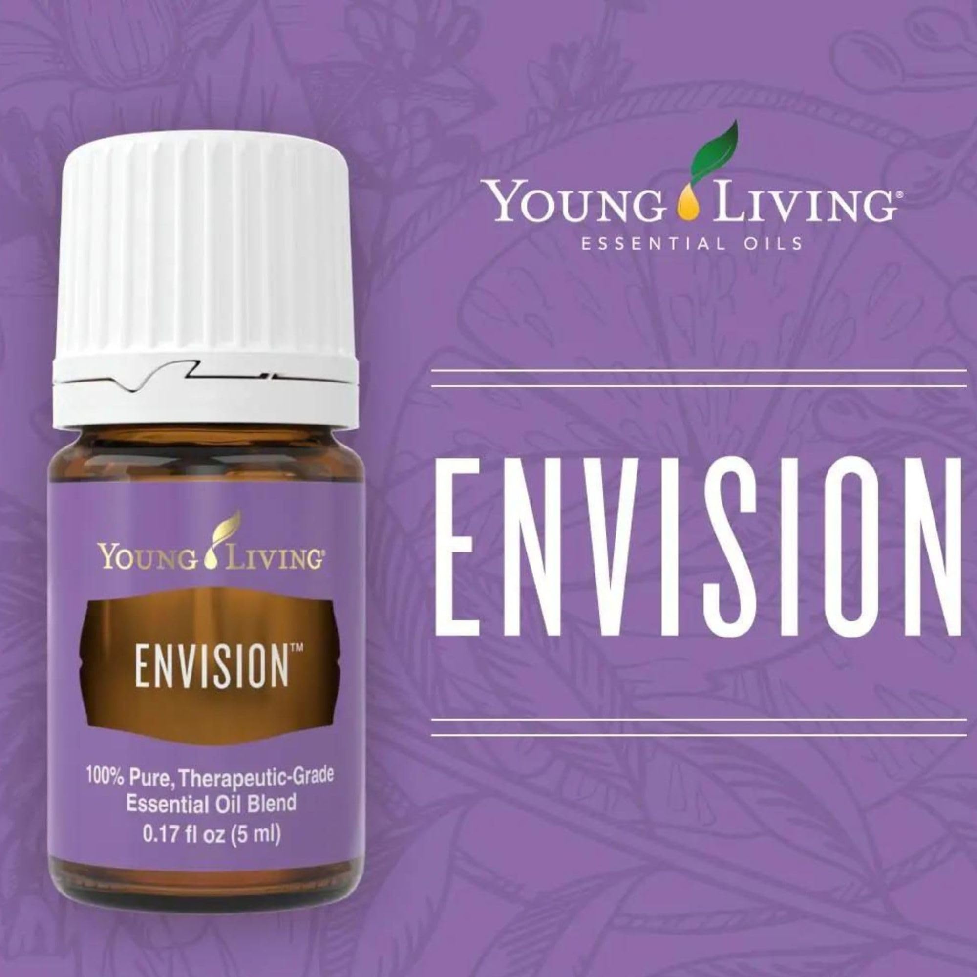 Young Living Envision aceite-lavanda: notas florales para relajación y claridad.