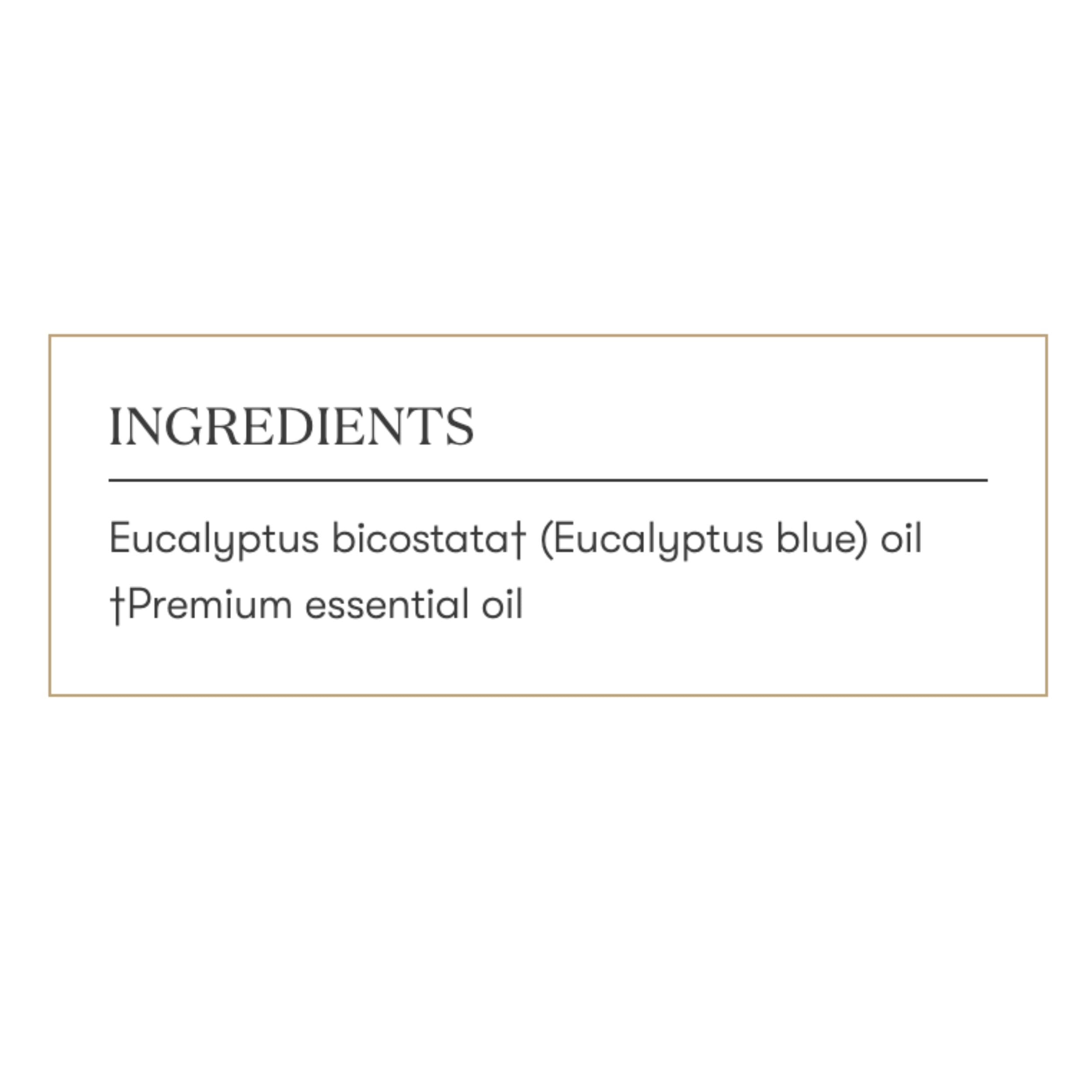 Young Living Eucalyptus Blue frasco de vidrio conservando propiedades.