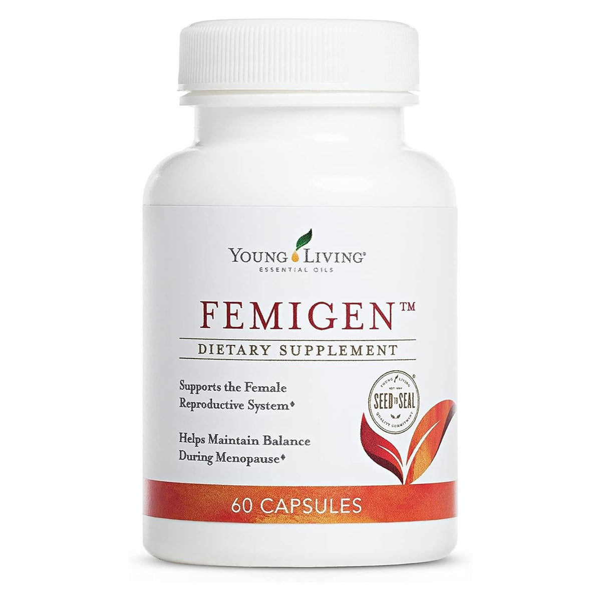 Young Living FemiGen: botella con vertido para apoyar el bienestar.