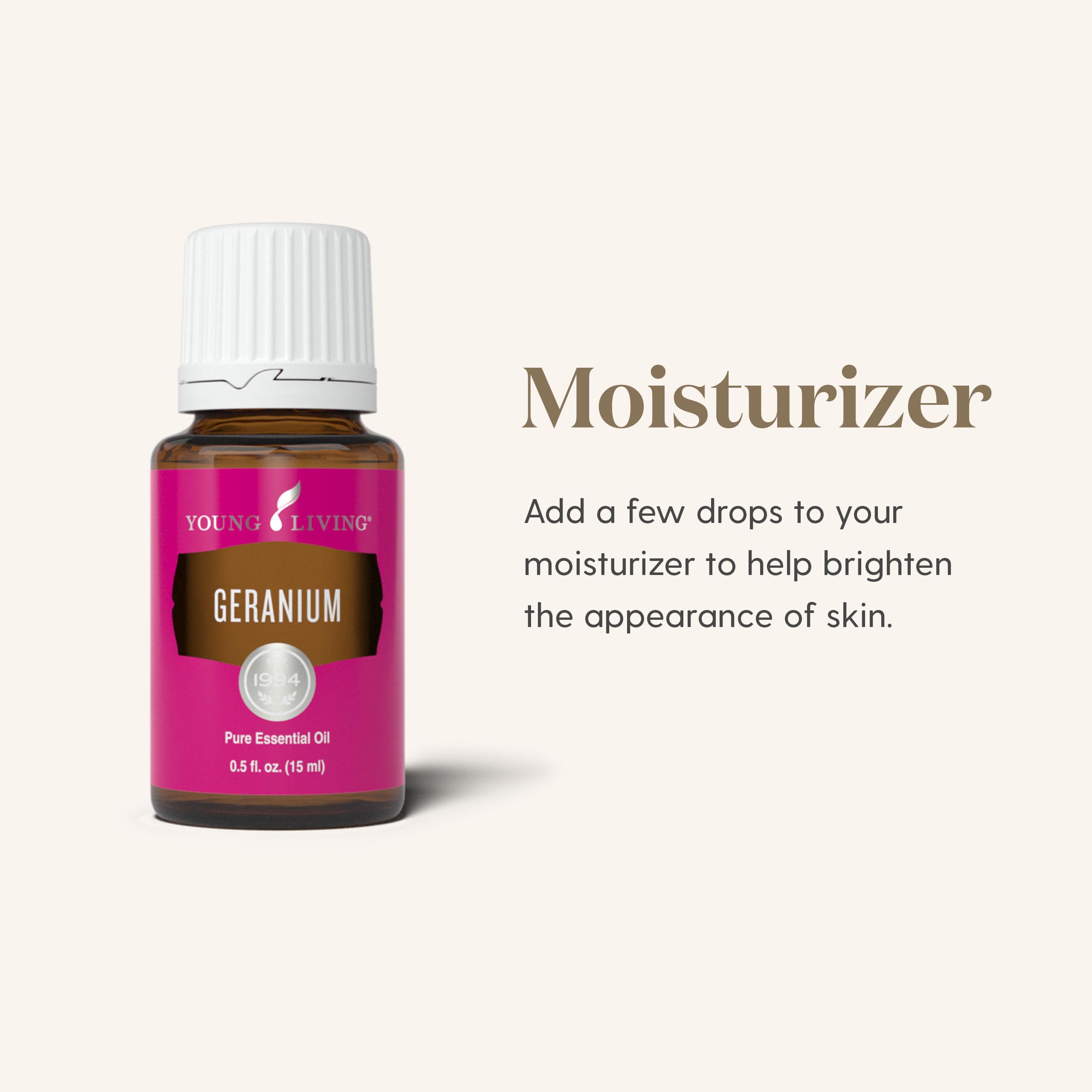 Young Living Geranio Aceite Esencial, caja de presentación para regalo y cuidado