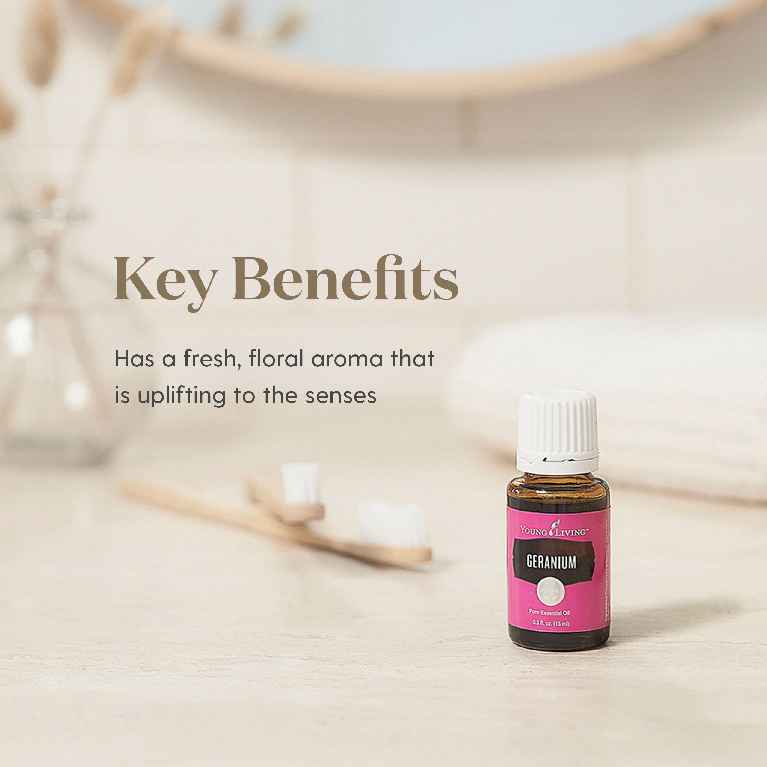 Young Living Geranio Aceite Esencial, difusor para difundir aroma suave