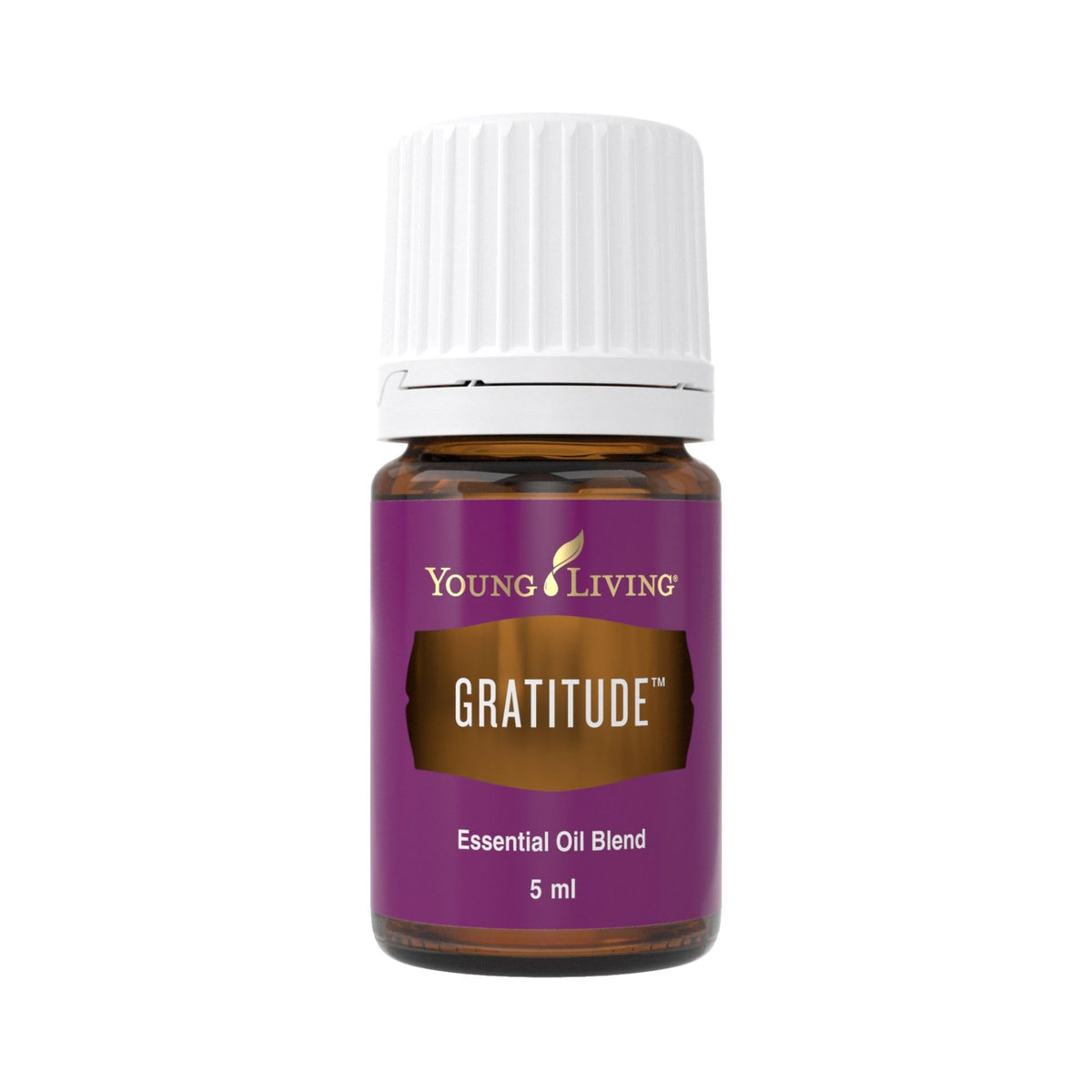 Young Living Gratitud, botella de 5 ml, aroma calmante para relajación diaria.