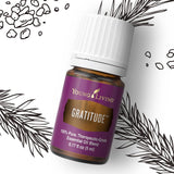 Young Living Gratitud, etiqueta atractiva y empaque para regalo.