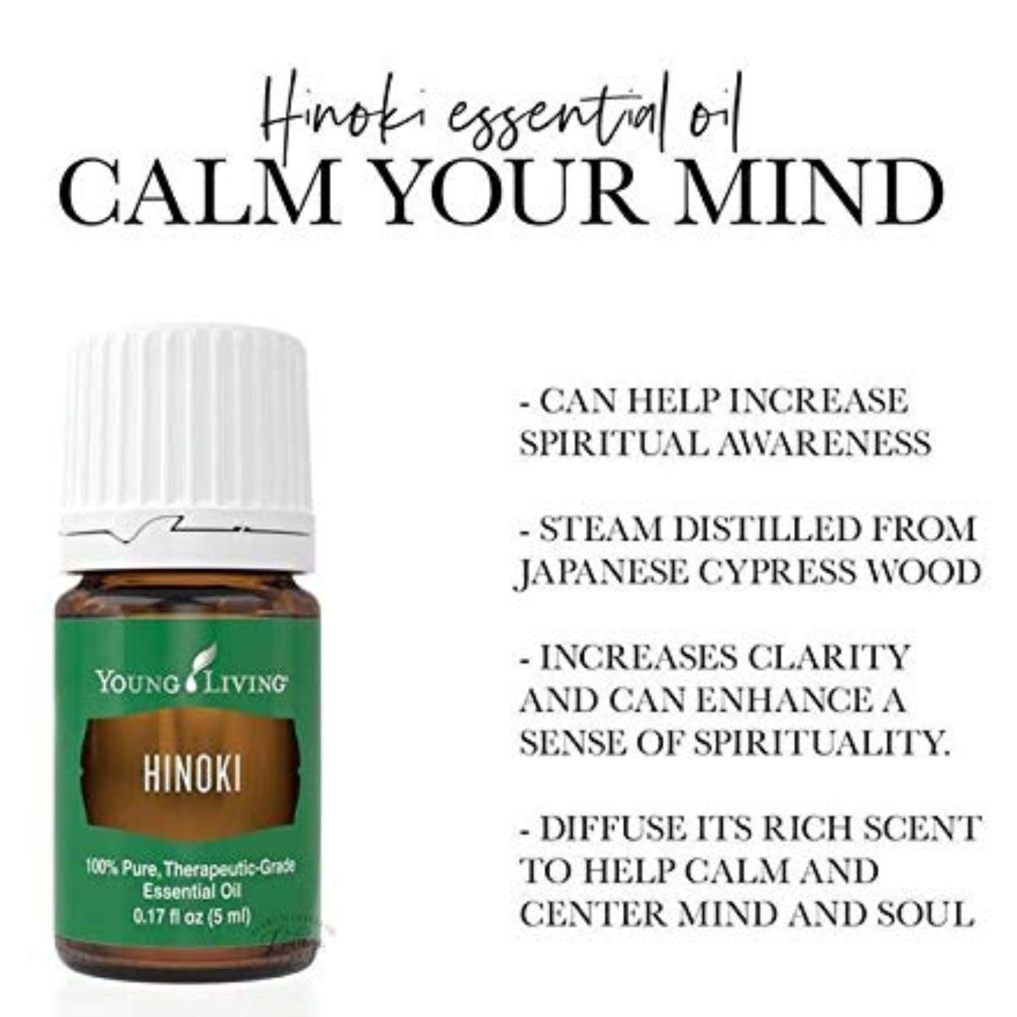 Estudio más tranquilo con Hinoki, aroma calmante de Young Living.