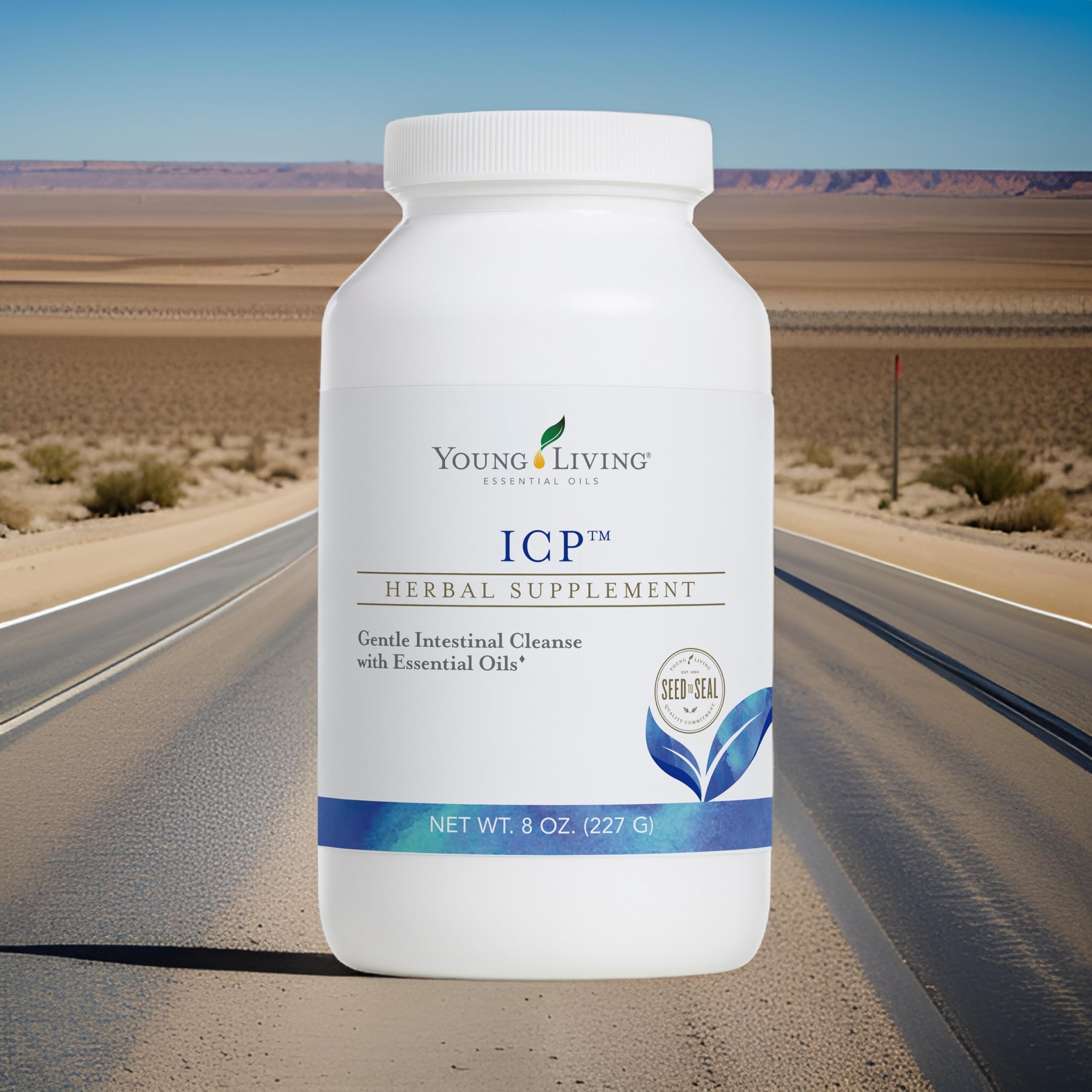Young Living ICP 8oz: aceites esenciales de hinojo, anís y jengibre integrados en la fórmula.