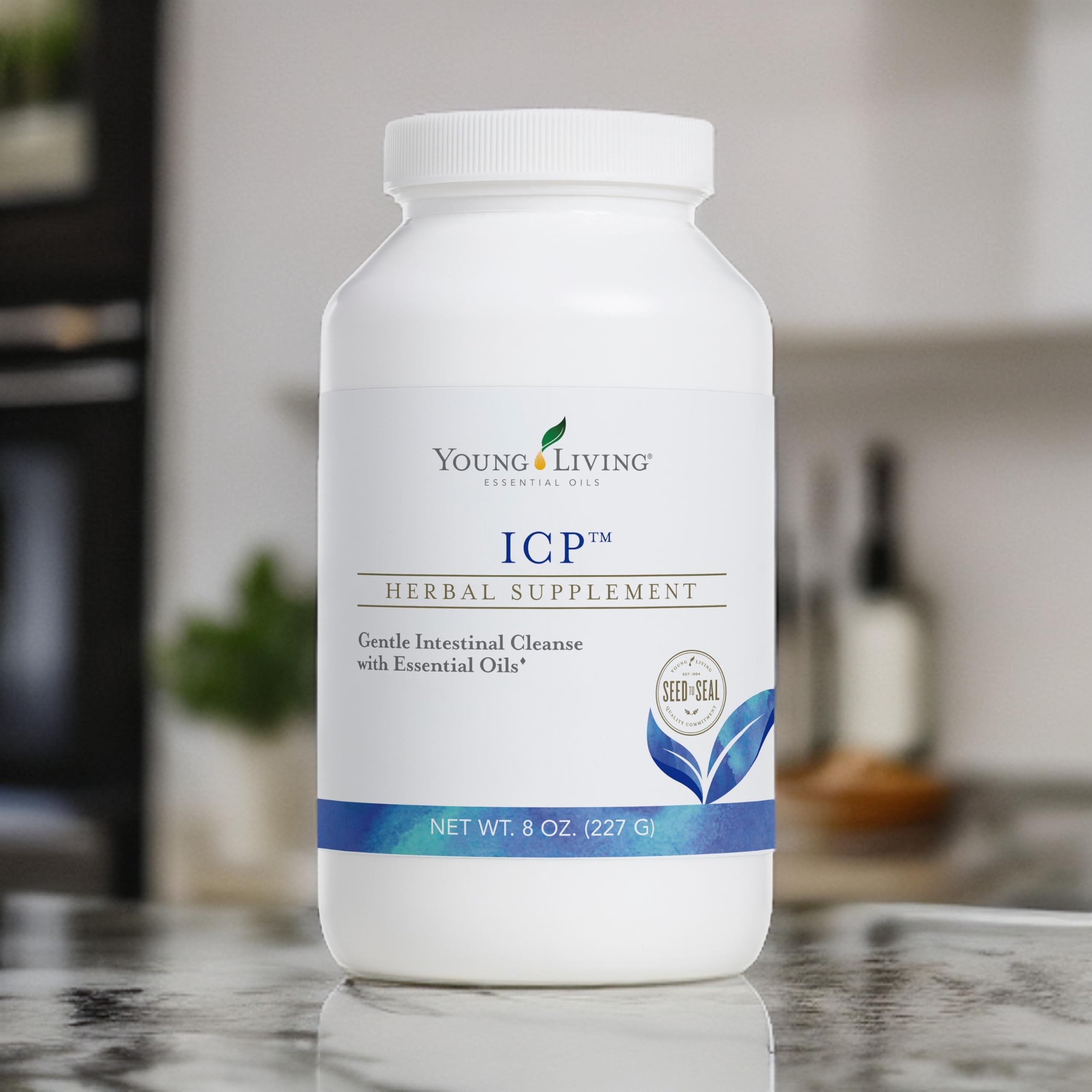 Young Living ICP 8oz: etiqueta resalta ingredientes premium para una experiencia suave.