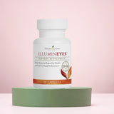 Young Living IlluminEyes primer plano de cápsula en fondo neutro.