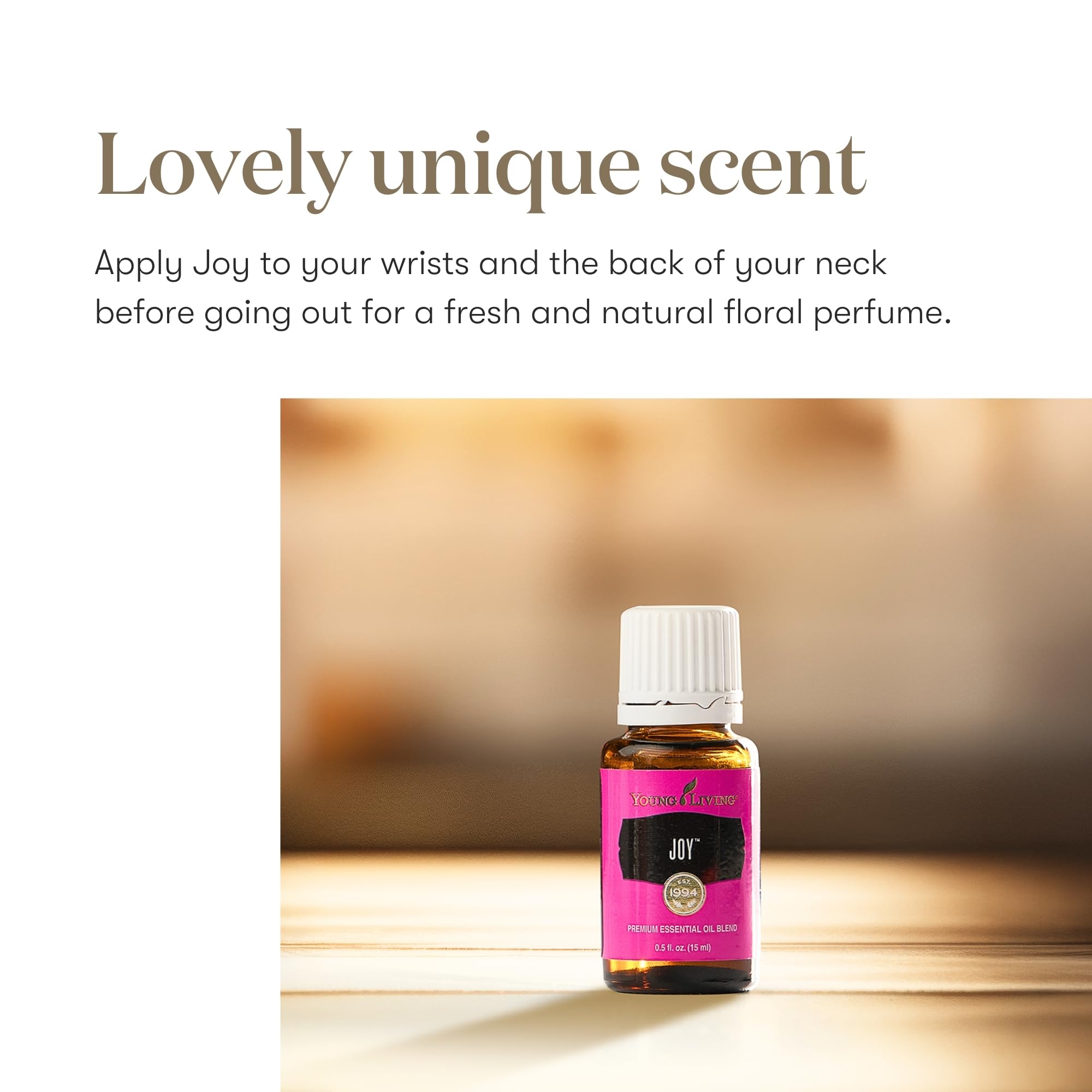 Joy de Young Living: mezcla de aceites para equilibrio emocional.