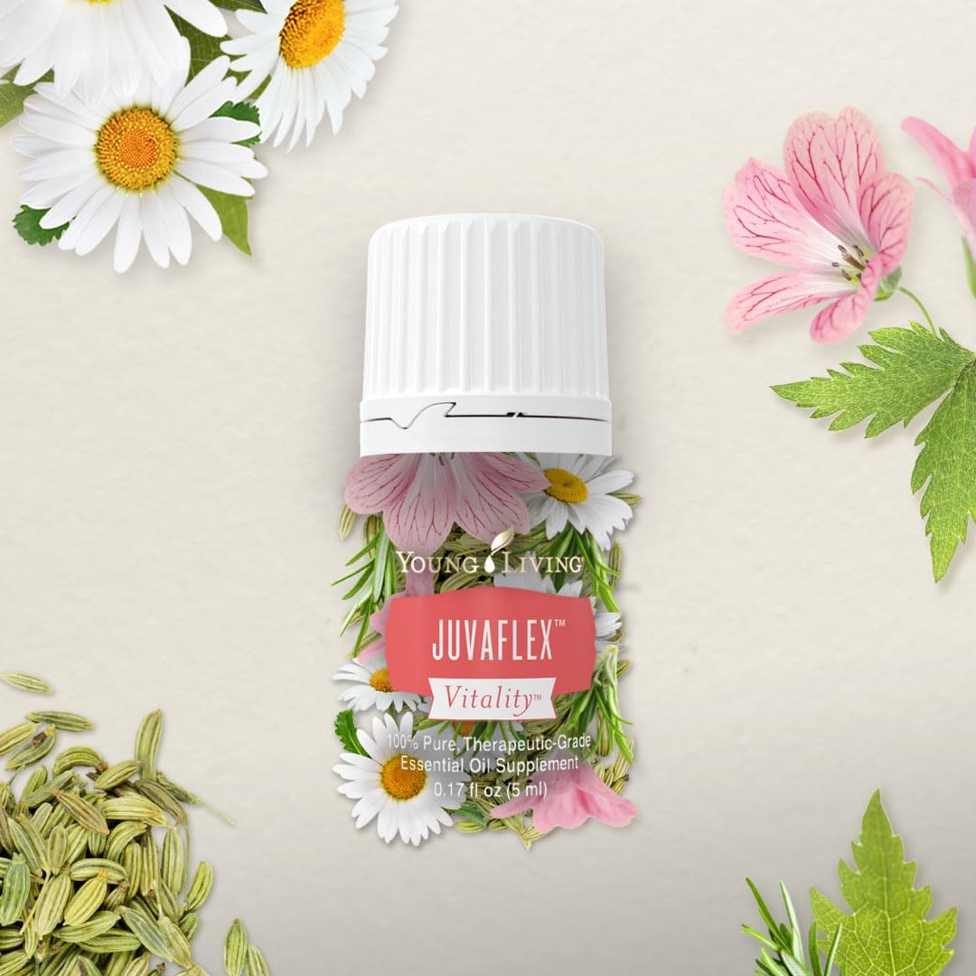 Young Living JuvaFlex Vitality, ingredientes naturales, mezcla aromática para el cuidado.