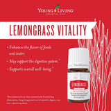 Lemongrass Vitality vertido en copa para bebidas refrescantes.
