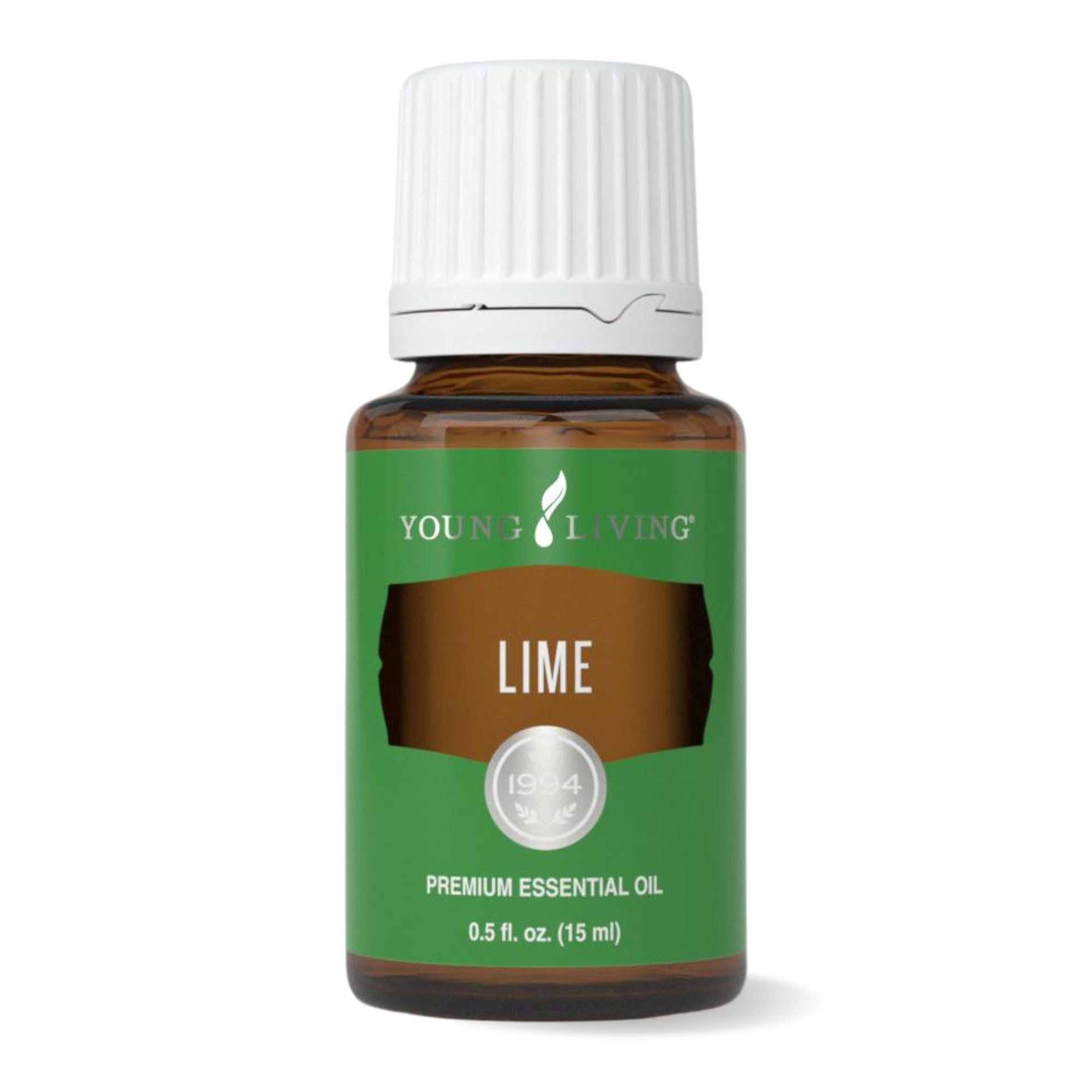 Young Living Lima: esencia cítrica en botella para aromaterapia.