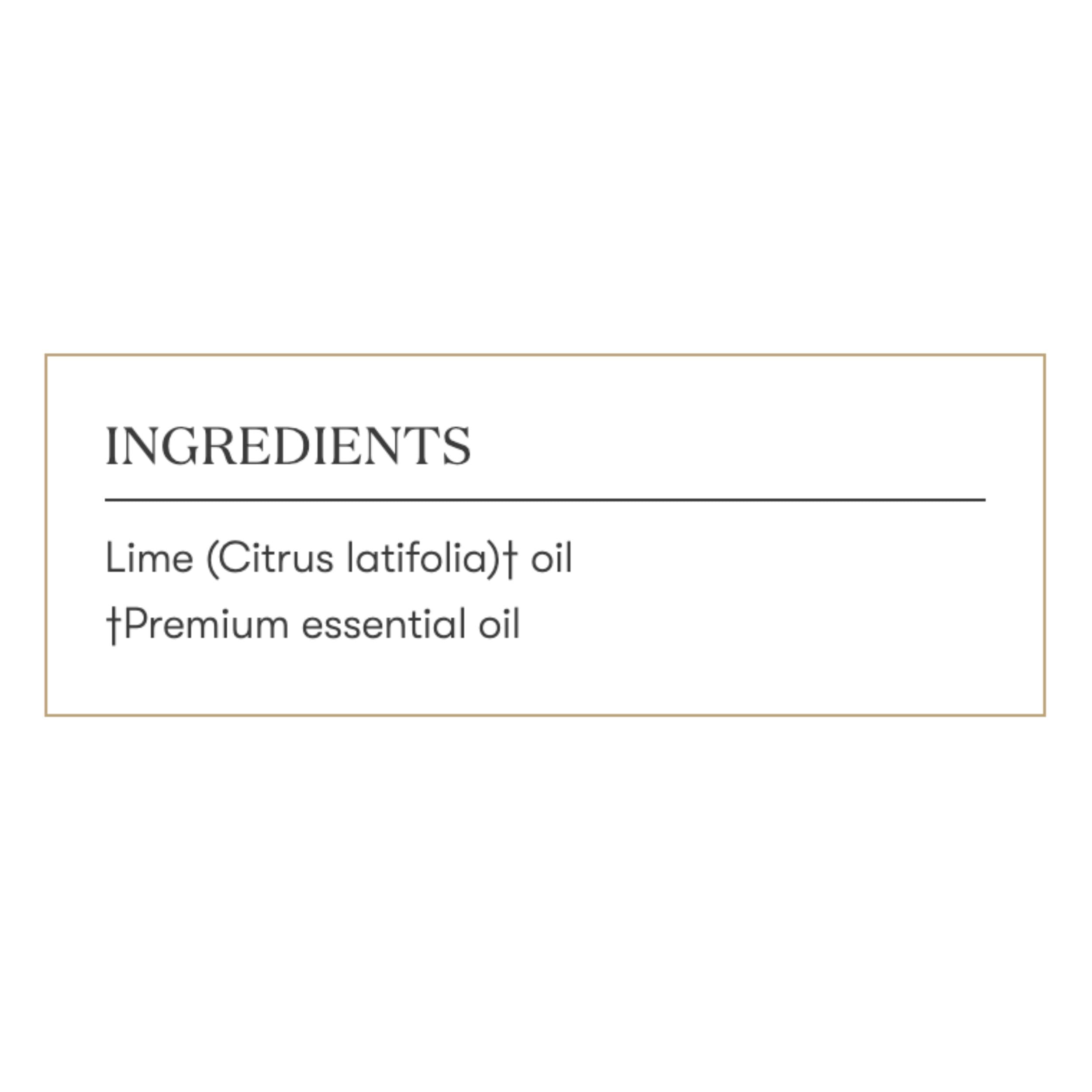 Formato líquido de Young Living Lime Vitality facilita dosis.