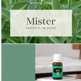 Young Living Mister Premium, aceite esencial con salvia y lavanda para calma emocional.