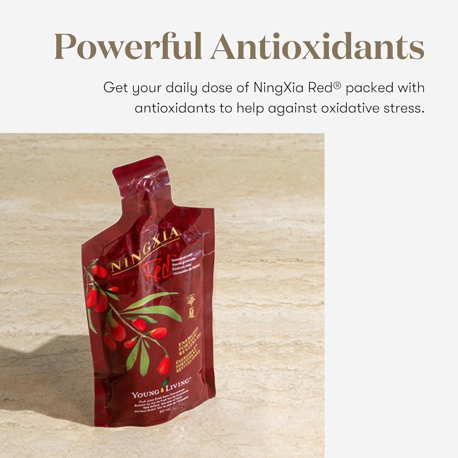 Sachets portátiles de NingXia Red para viaje y entrenamiento.