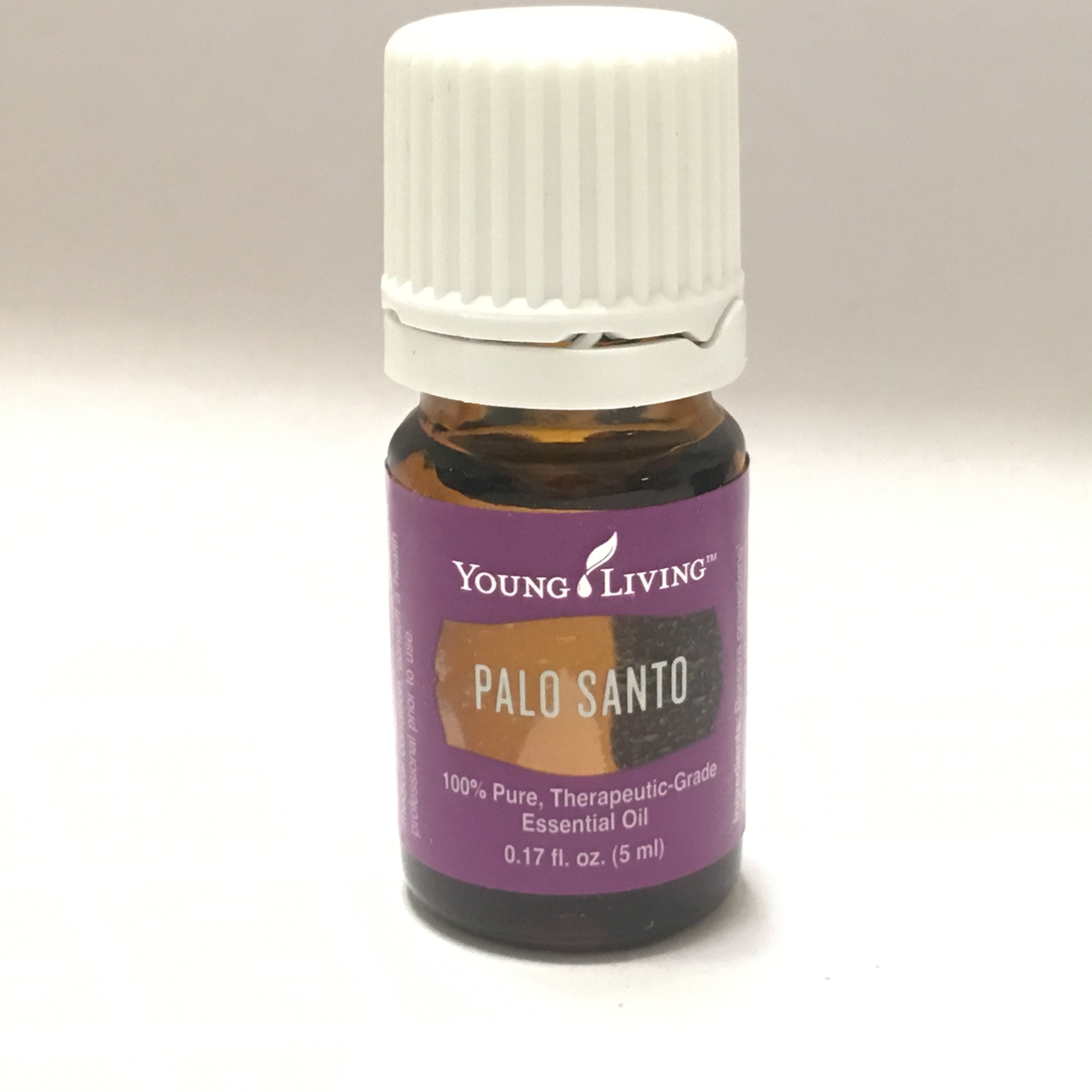 Young Living Palo Santo, etiqueta del frasco para guía de uso aromático