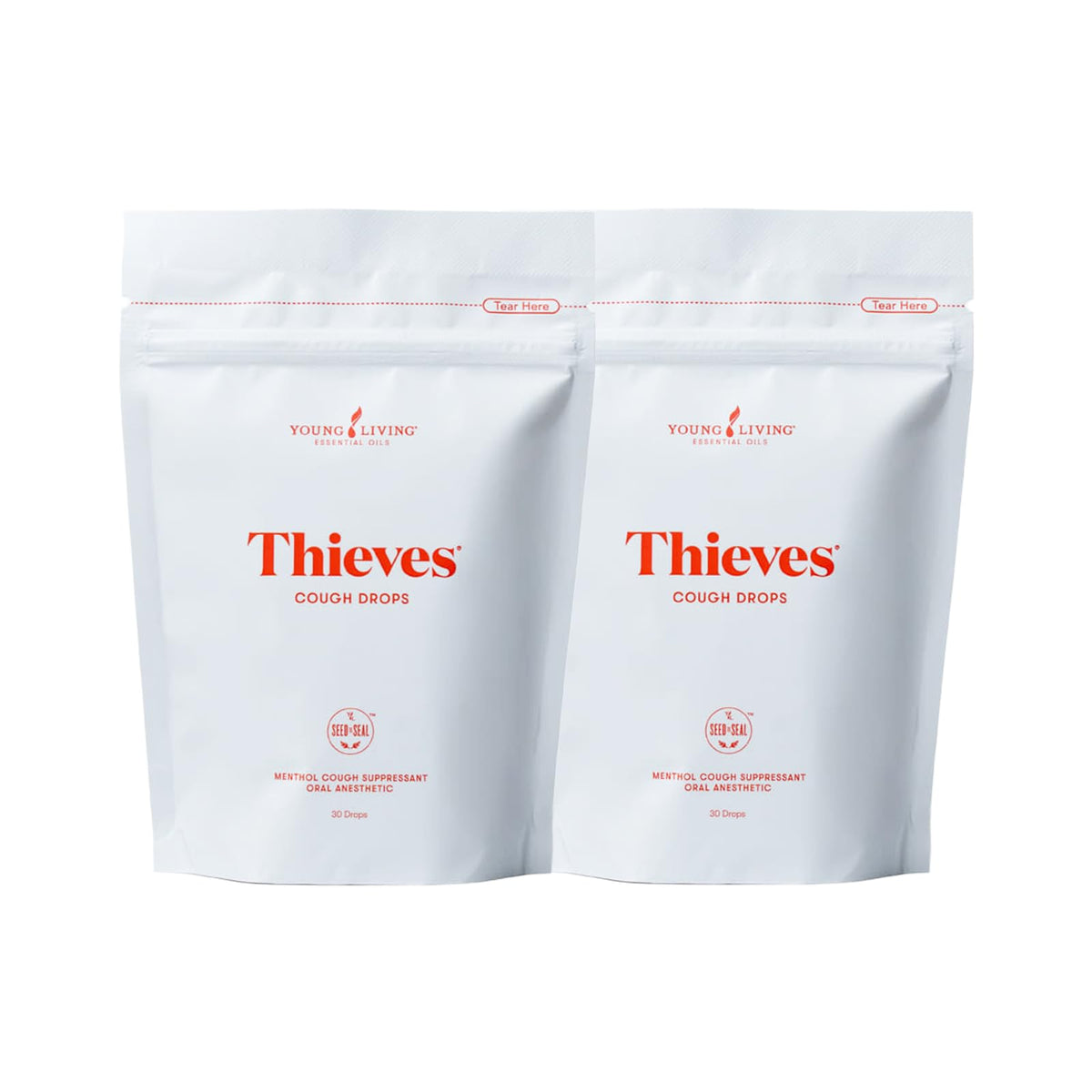 Pastillas Young Living Thieves con mentol, sensación refrescante para la garganta.
