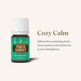 Frasco de aceite esencial Peace & Calming II para uso diario.