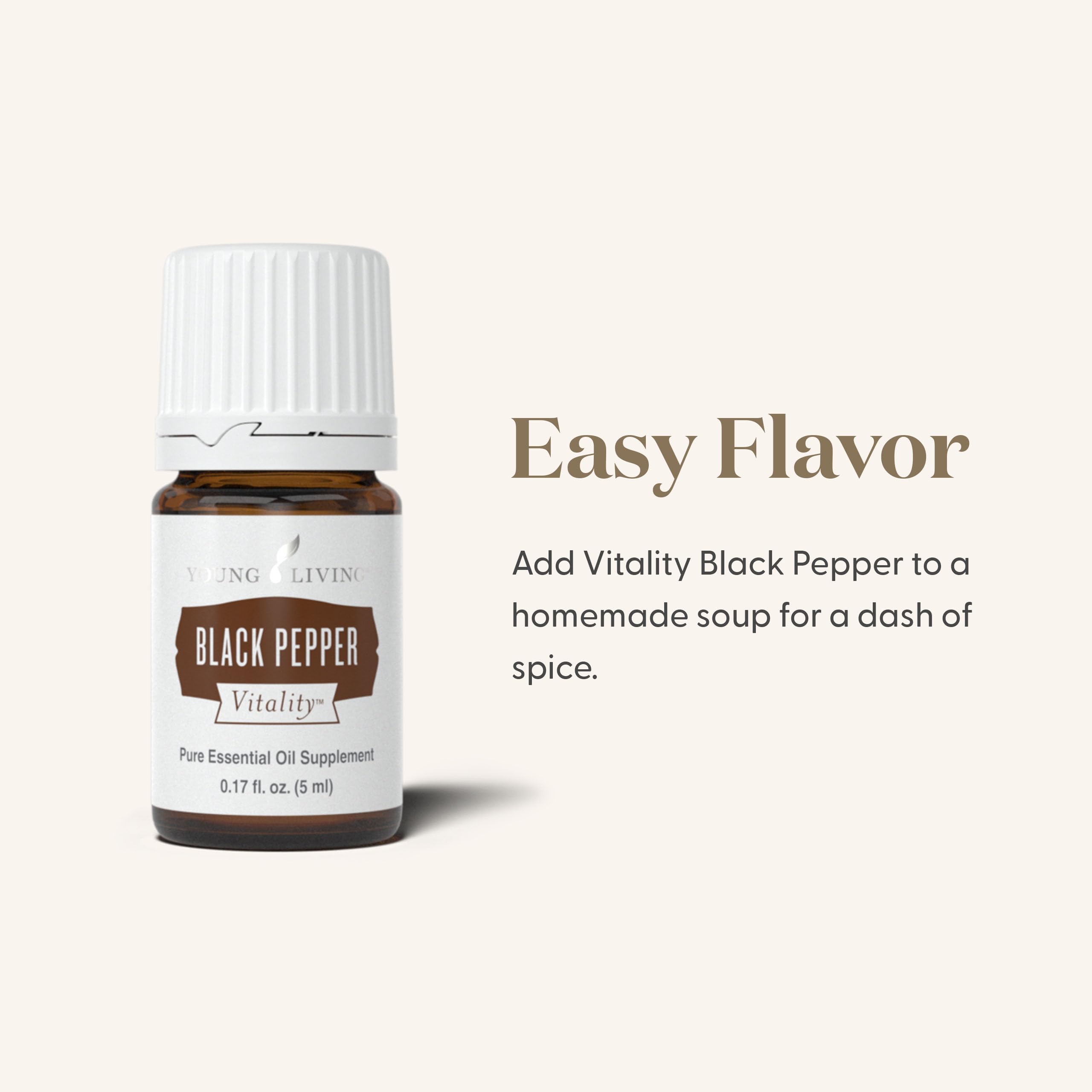 Young Living Pimienta Negra Vitality 5ml para marinar ensaladas y platos calientes.