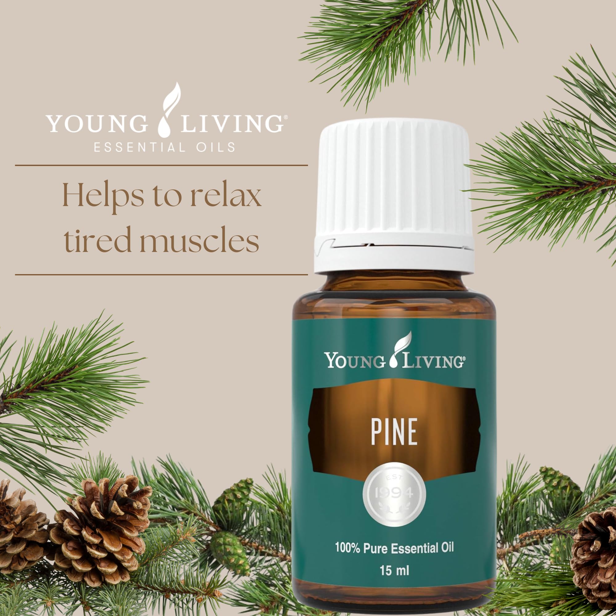 Young Living Pino: mezcla aromática para difusiones suaves en casa.