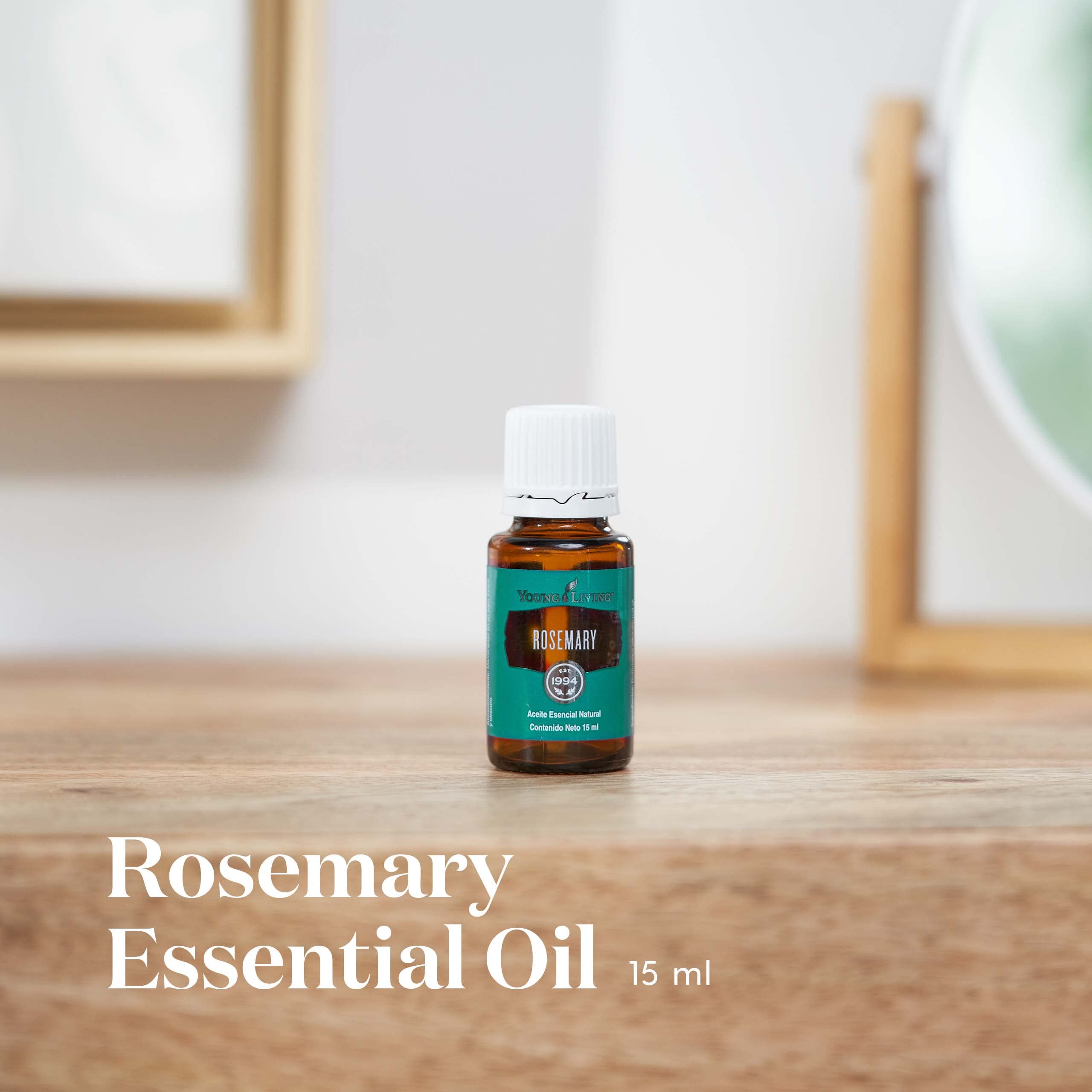 Difusor con aceite de romero Young Living para crear un ambiente energizante.