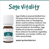 Uso culinario de Sage Vitality: una gota realza platos con notas herbáceas