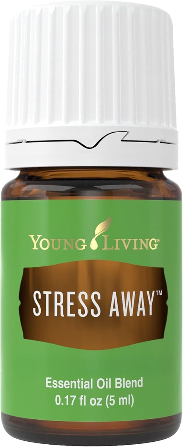 Stress Away de Young Living, botella de 5 ml, aroma vainilla-lima para relajación.