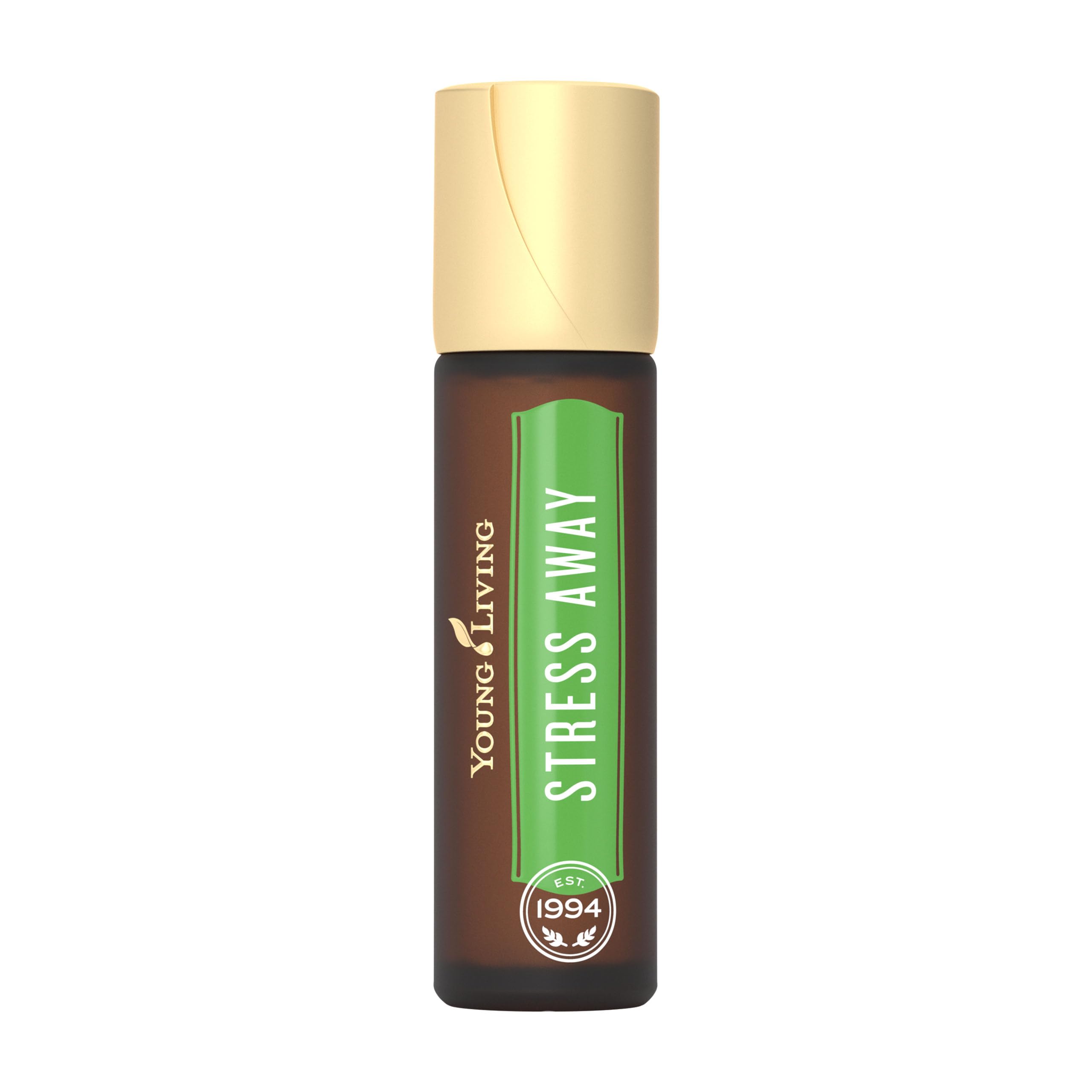 Botella Stress Away de Young Living en formato roll-on para relajación diaria.