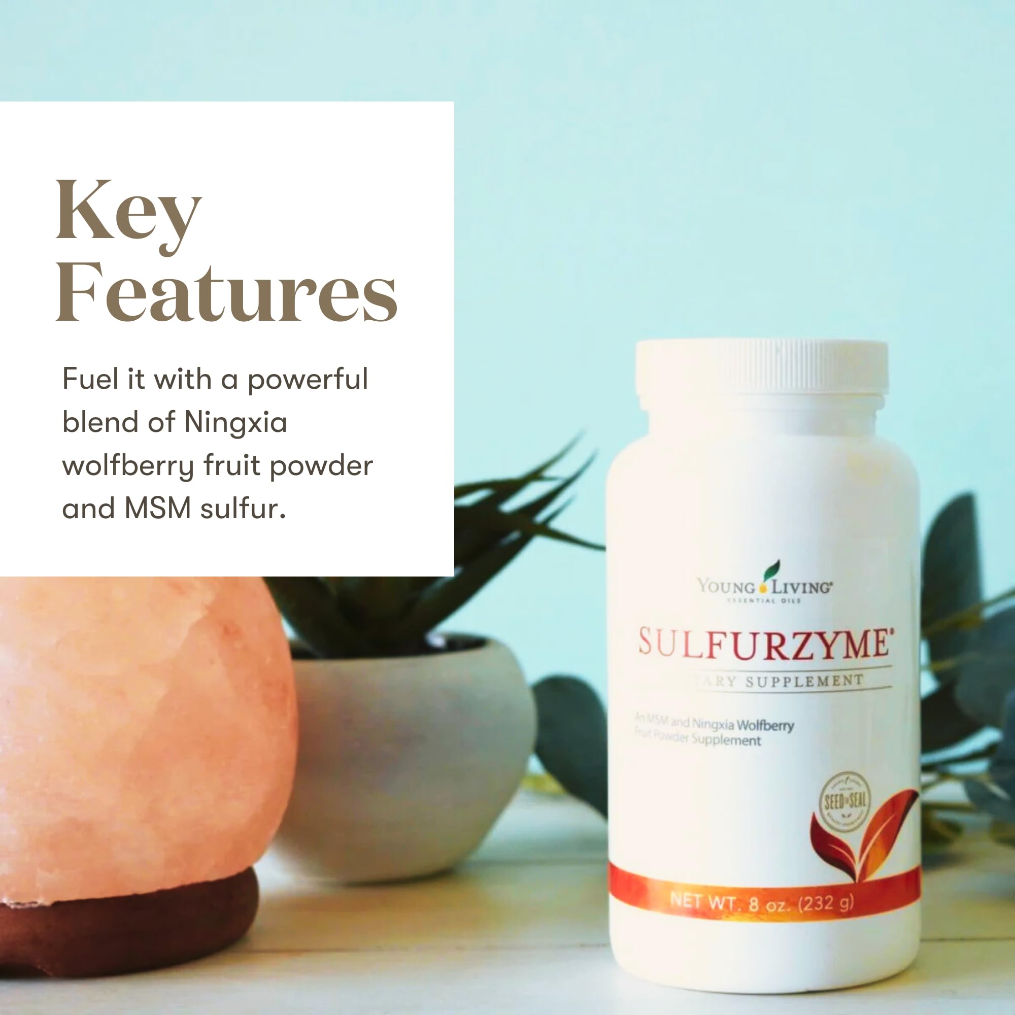 Cuchara medidora de Young Living Sulfurzyme, dosificación sencilla