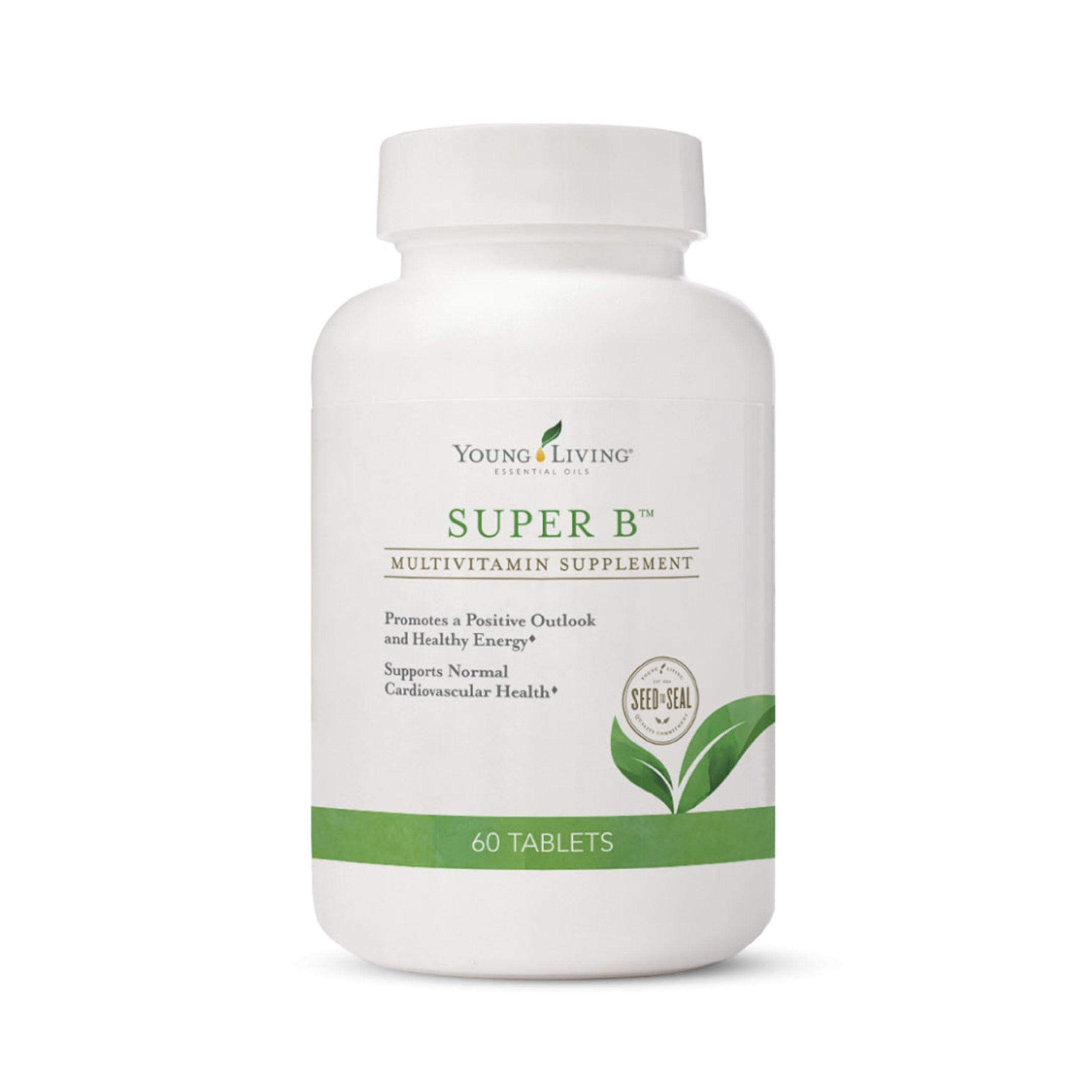 Young Living Super B Tabletas en caja, apoyo a la energía diaria.