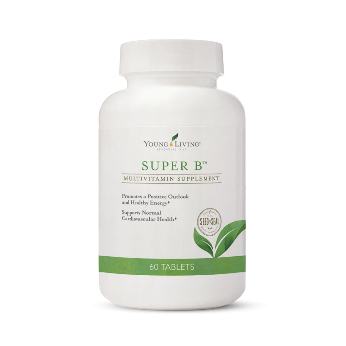 Young Living Super B Tabletas en caja, apoyo a la energía diaria.
