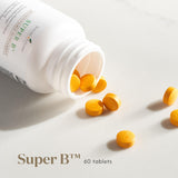 Tabletas Young Living Super B, dosis diaria para energía sostenida.