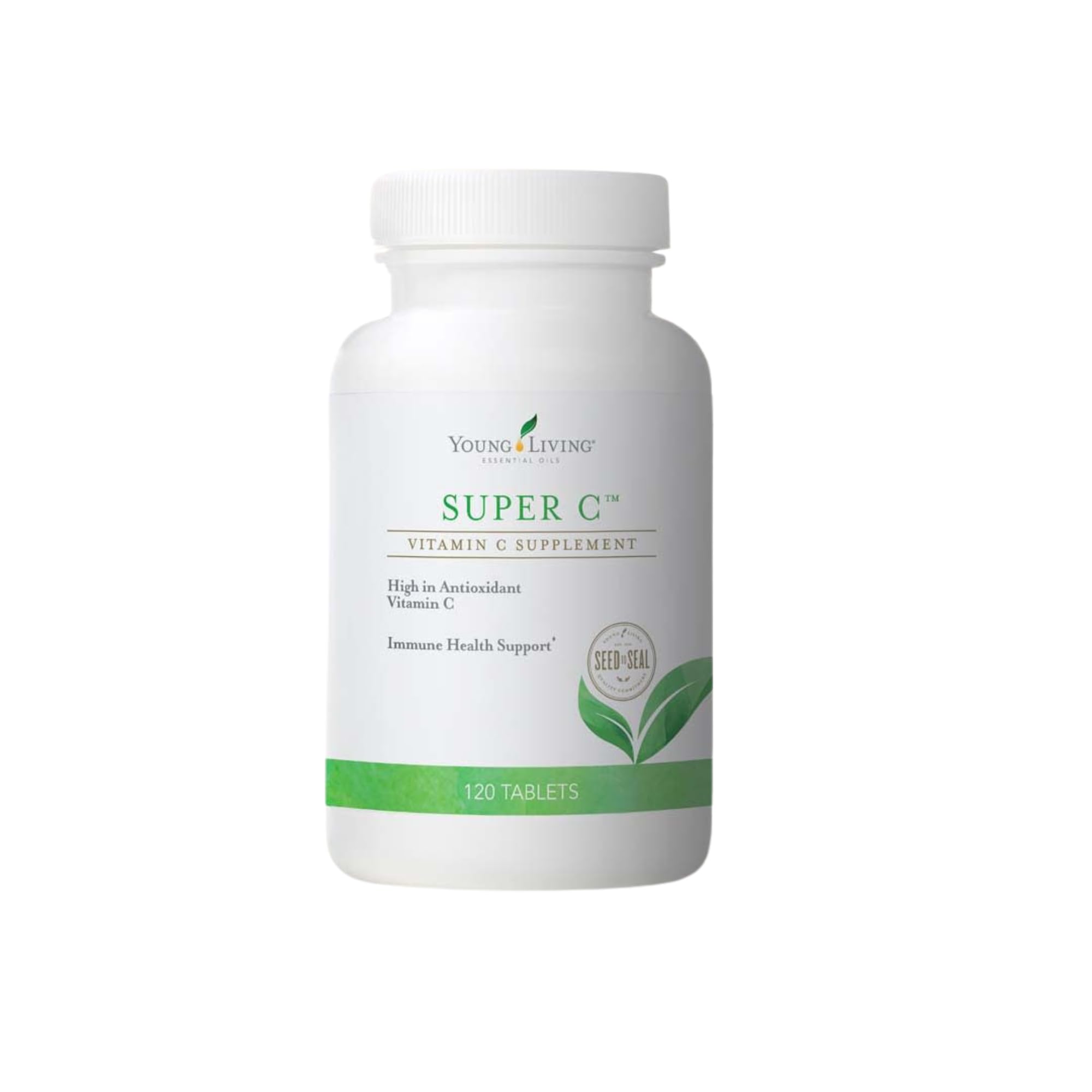 Young Living Super C Tabletas en botella para apoyo nutricional diario.