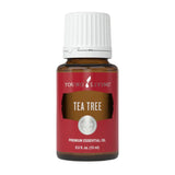 Young Living Tea Tree: botella de aceite para uso tópico y aromaterapia.