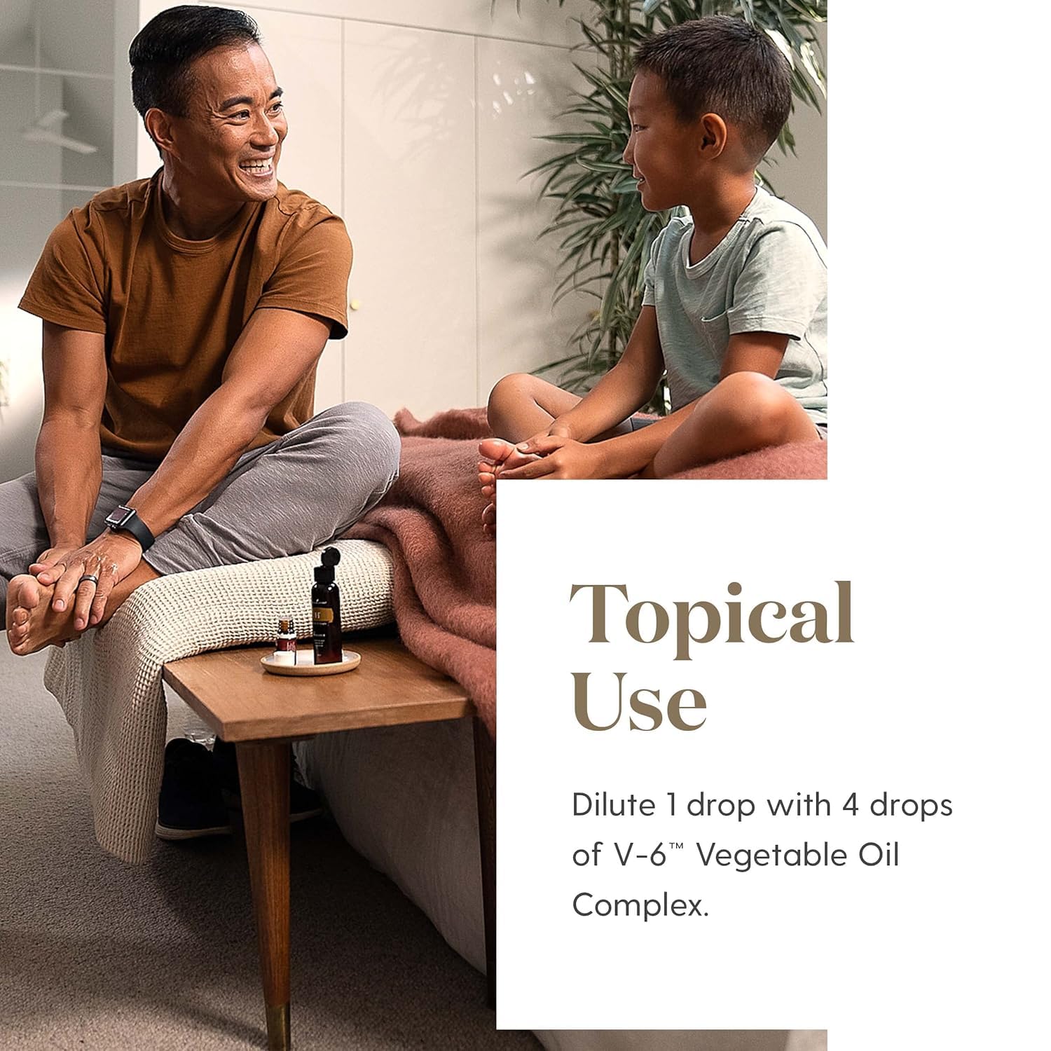 Aplicación tópica de Thieves con Young Living para el cuidado personal.