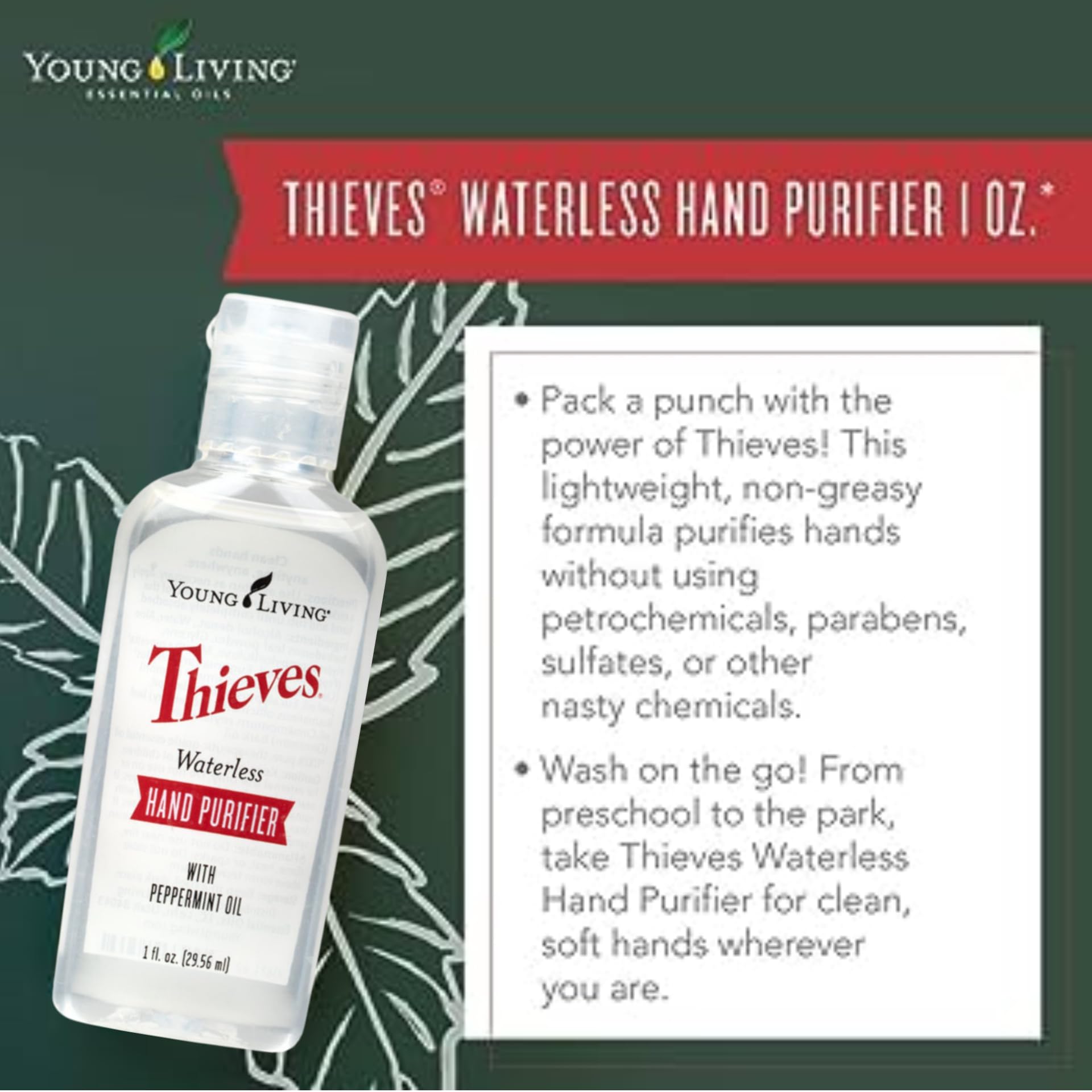 Tamaño de viaje 1 oz de Young Living Thieves para llevar.