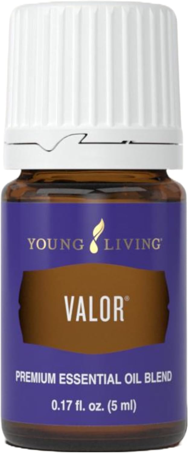 Valor Young Living, botella frontal: aroma que inspira valentía y confianza.