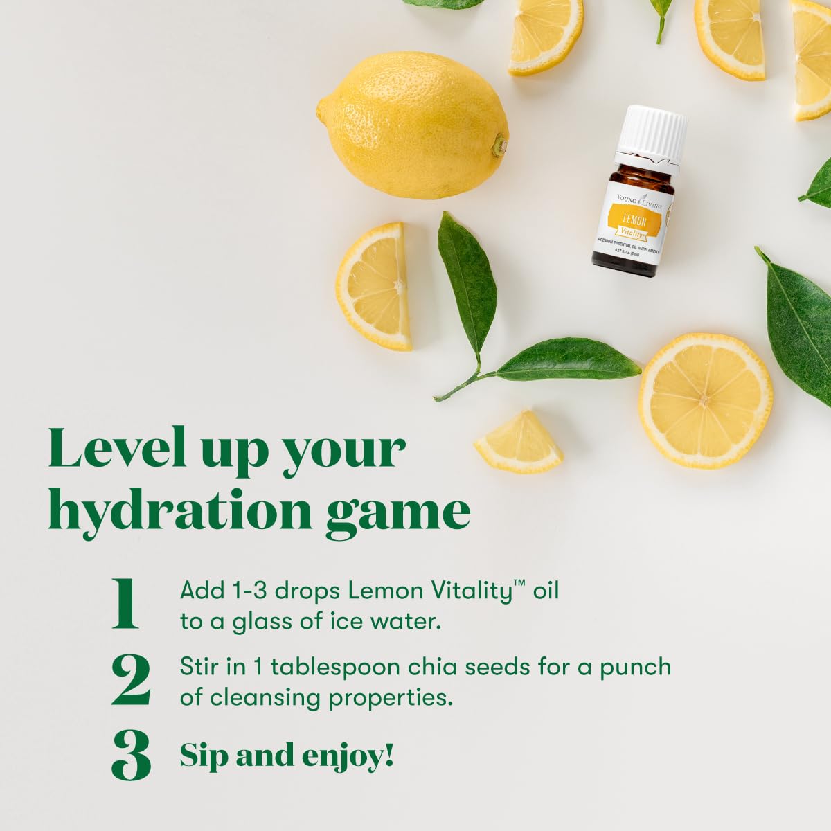 Young Living Vitality Limón: rodaja de limón para aroma fresco.