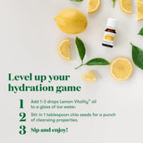 Young Living Vitality Limón: rodaja de limón para aroma fresco.