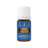 White Angelica de Young Living, frasco de aceite para aroma suave y tranquilizador.