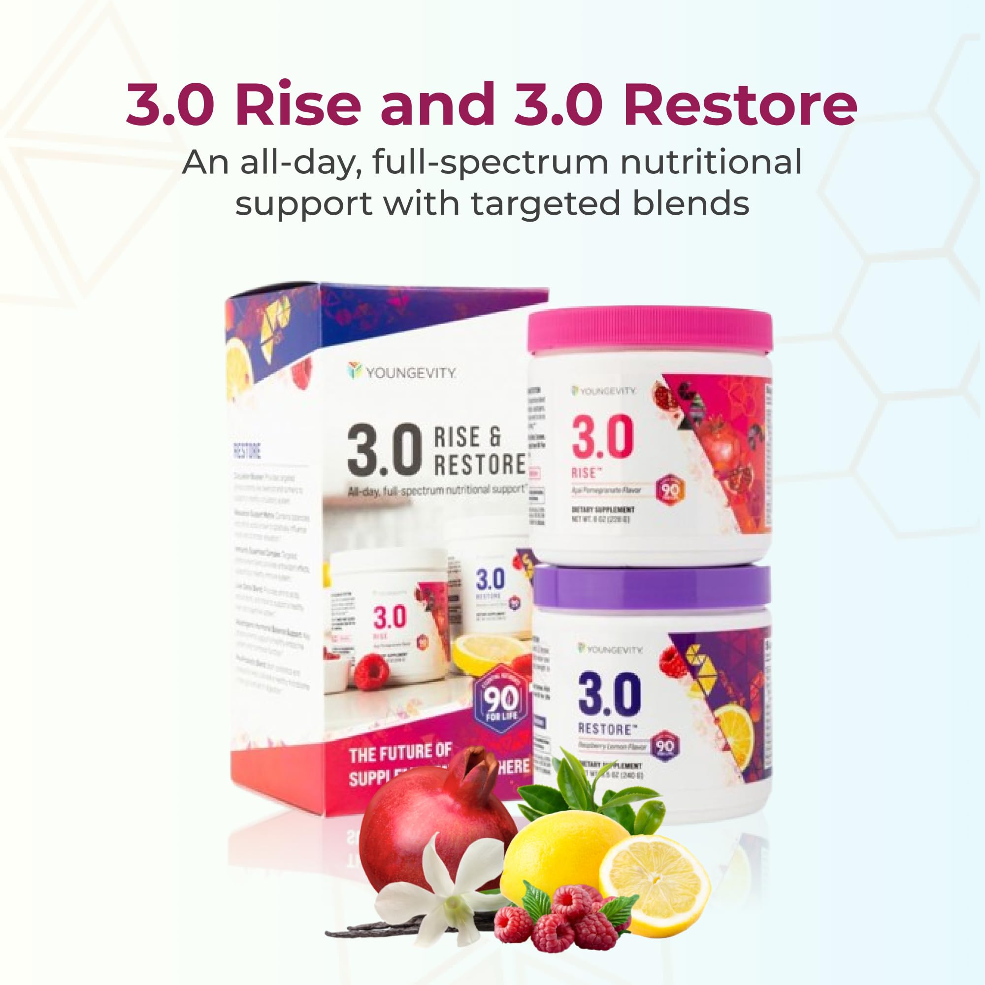 Youngevity Beyond Tangy Tangerine 3.0 Rise & Restore energía natural para el día.