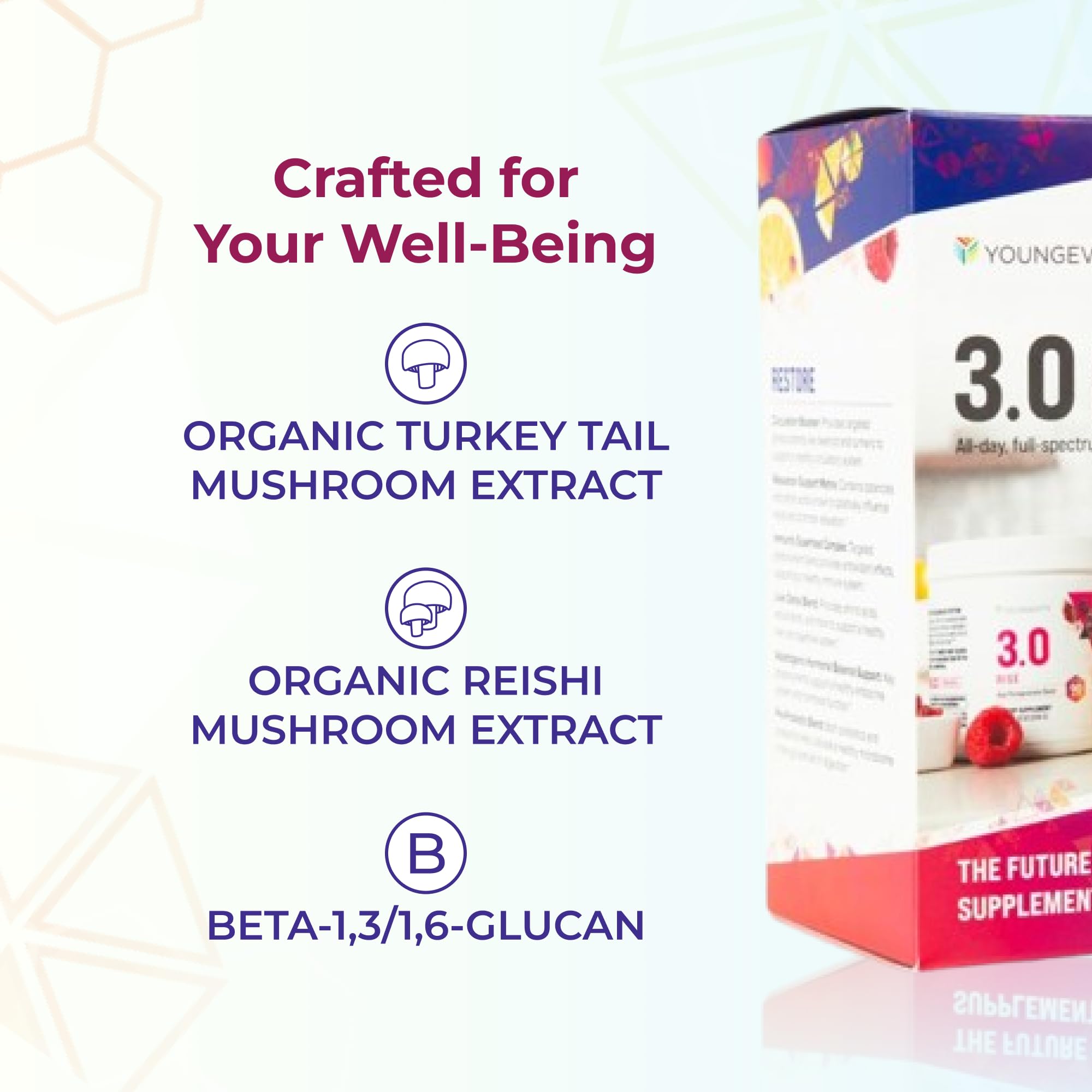 Youngevity Beyond Tangy Tangerine 3.0 Rise & Restore sabores acai granada y frambuesa limón.