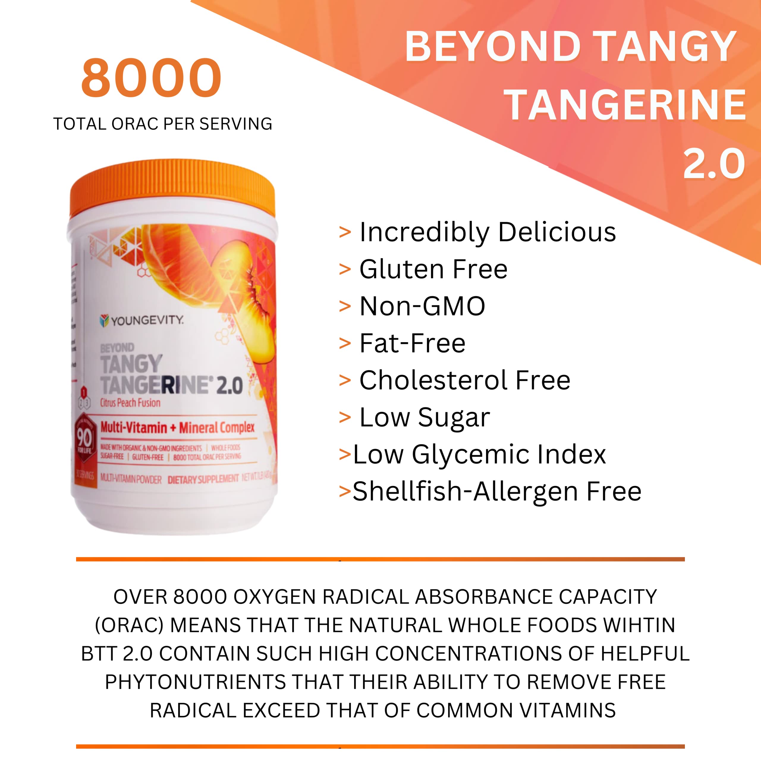 Sabor cítrico durazno de Beyond Tangy Tangerine 2.0 listo para beber.